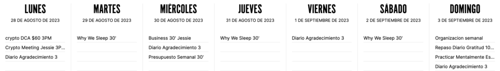 Mi agenda de agradecimiento semanal en TeuxDeux