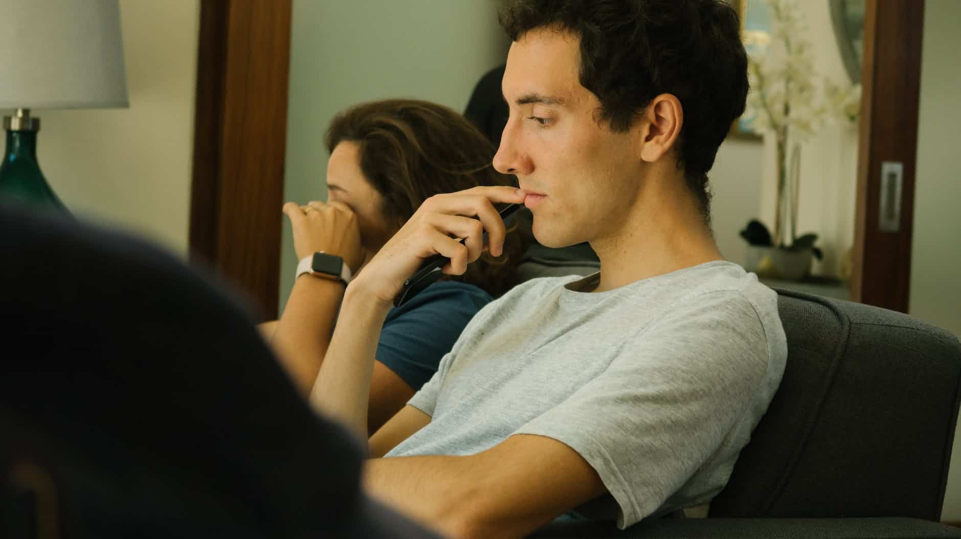 man in crew neck shirt