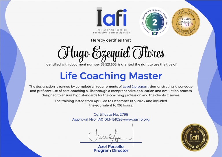 certificacion coaching de vida hugo